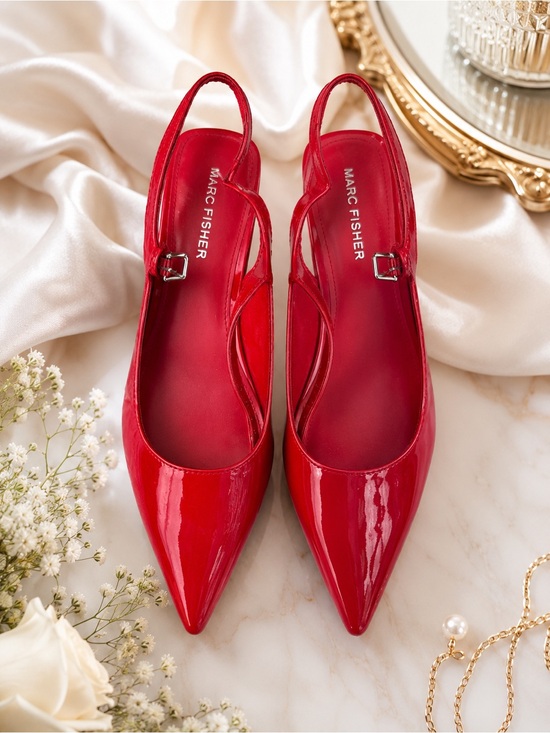 Marc Fisher Shoes - Red Patent Pointed Toe Mary Jane Flats - Marc Fisher NWOT SZ 7-1/2
